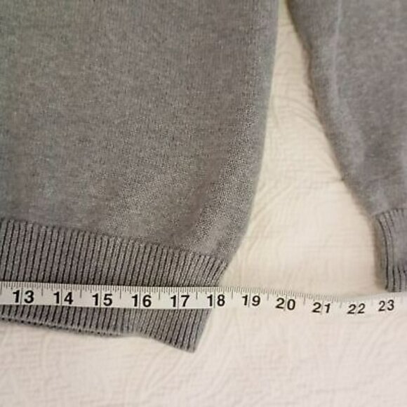 Chaps Gray & Blue Striped Mens Sweater XL 100% Cotton Crewneck - Picture 9 of 12